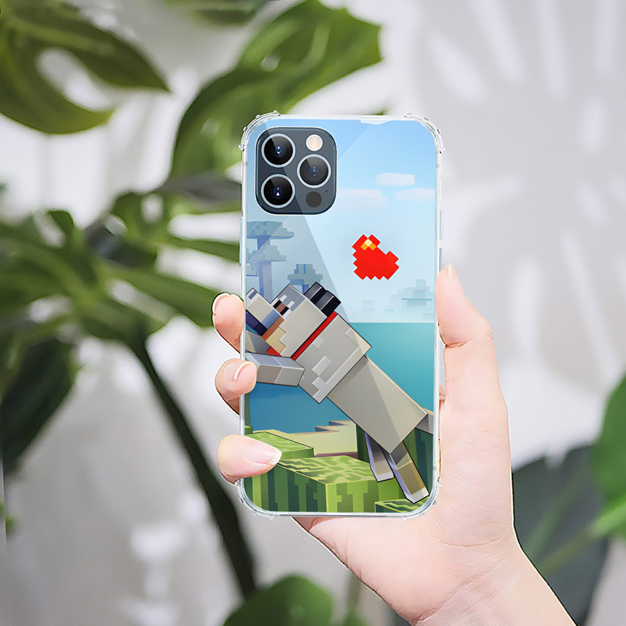 （画像用） マインクラフト ブロックの世界 Minecraft MC Block world 【iPhone 12シリーズ対応】透明スマホケース（クリアソフトケース）